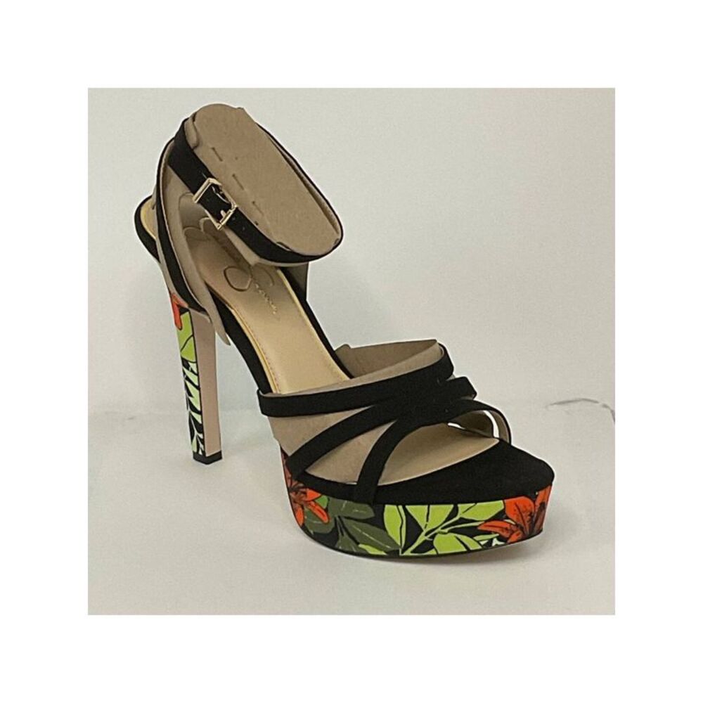 JESSICA SIMPSON Womens Black 1-1/2" Platform Balina Stiletto Heeled Sandal 5.5 M